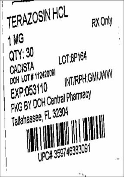 Terazosin HCl 1 mg Caps (Terazosin 1mg(cadista))
